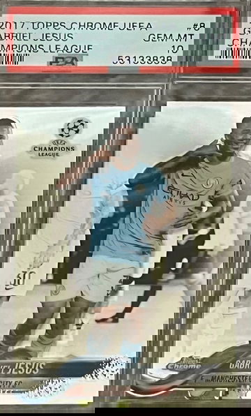 2017 Gabriel Jesus Topps Chrome UEFA PSA 10