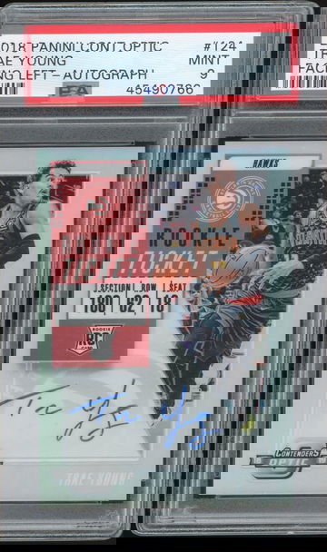 2018 Contenders Optic Trae Young Variation Holo Auto PSA 9