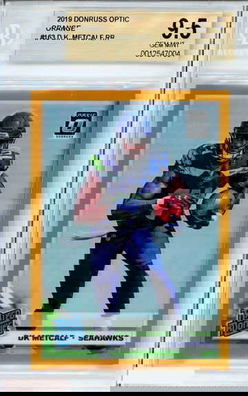 2019 DONRUSS OPTIC D K METCALF #163 ORANGE RATED ROOKIE RC SSP BGS 9.5 GEM MT