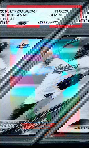 2016 Topps Chrome Kendrick Lamar First Pitch PSA 10