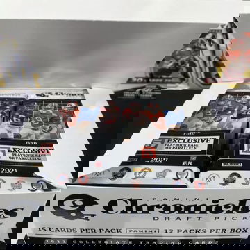 2021 NFL DRAFT PICKS CHRONICLES CELLO BOX OF 12 PACKS TREVOR LAWRENCE MAC JONES