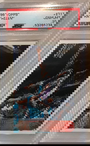 Ray Allen Rookie Card - 1996 Topps 217 - PSA 10 Gem Mint