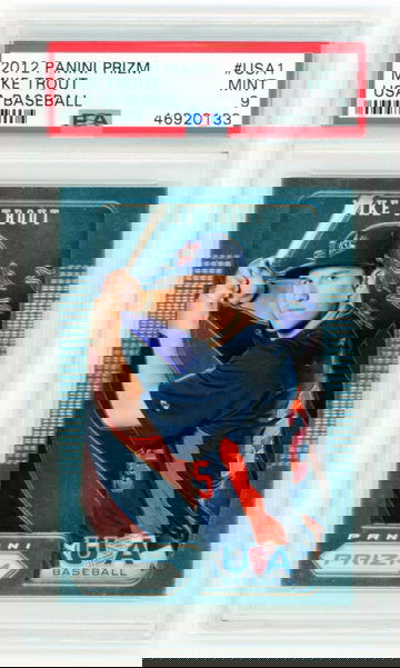 2012 Panini Prizm #USA1 Mike Trout USA Baseball PSA 9 MINT!