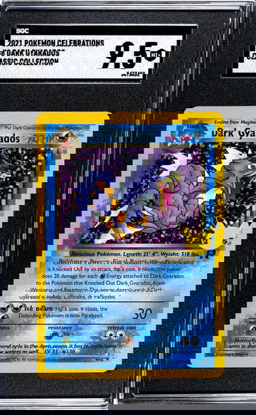 2021 Pokemon #8/82 Dark Gyarados Celebrations Classic Collection SGC 9.5