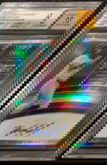 2020 Panini Select Yordan Alvarez Launch Angle Autographs Prizm Tri Color BGS 9