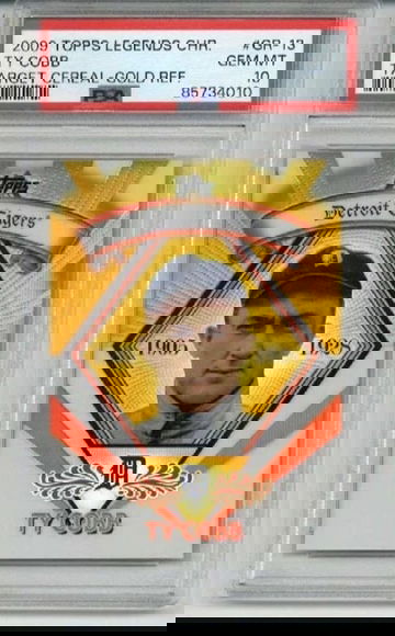 2009 TOPPS LEGENDS CHROME TARGET CEREAL GOLD REFRACTOR #GR13 TY COBB PSA 10 RARE