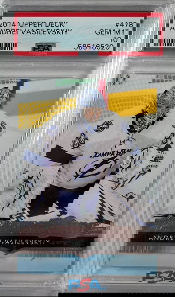 2014 Upper Deck Andrei Vasilevskiy Young Guns Rookie Card PSA 10 Gem Mint