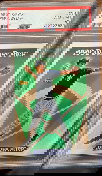 1993 Topps Derek Jeter PSA 8 Rookie Card  RC HOF Newly Graded Scratch Free Case