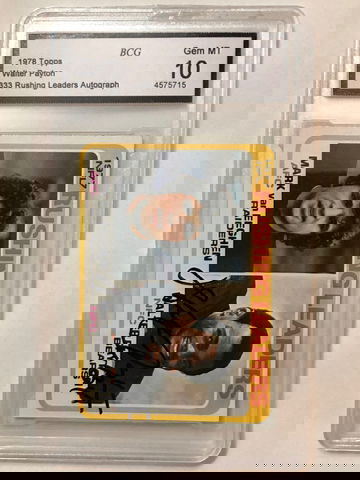 1978 TOPPS WALTER PAYTON,#333 Rushing LDR Autographed GMT-10