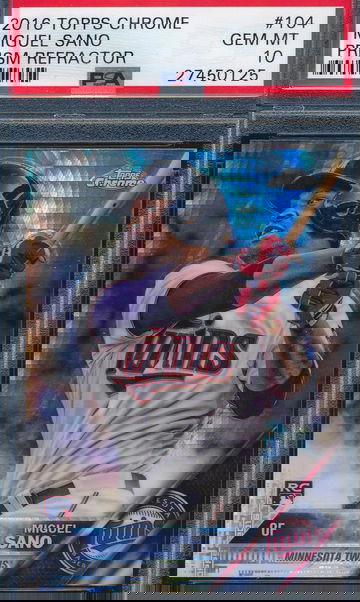 2016 Topps Chrome 104 Miguel Sano Prism Refractor RC PSA 10 GEM MT 0125