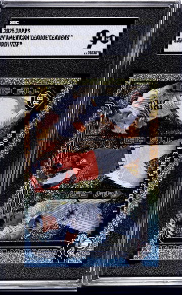 2025 Topps #29 A. Judge J. Ramirez B. Rooker American League Leaders SGC 9