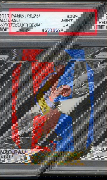 2017 Panini Prizm Lonzo Ball Red White Blue PSA 9