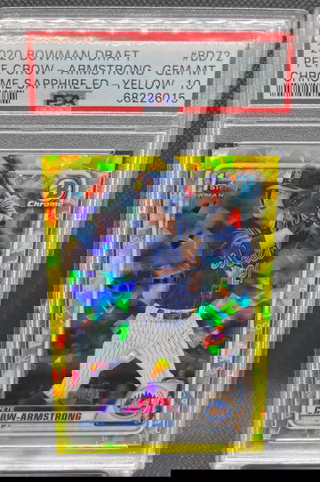 2020 Bowman Draft Chrome Sapphire BD-72 Pete Crow-Armstrong Yellow PSA 10