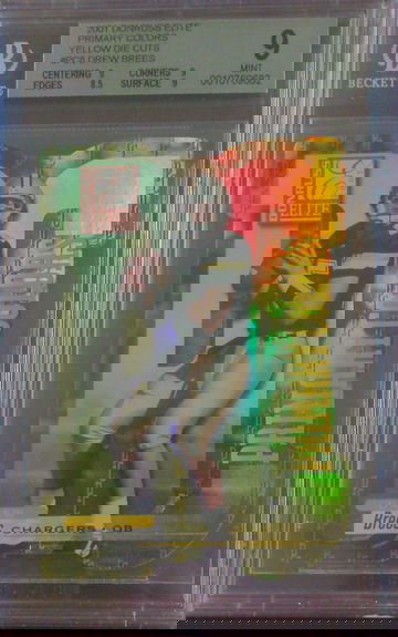 2001 Donruss Elite Primary Colors Yellow Die Cuts 20/75 Drew Brees