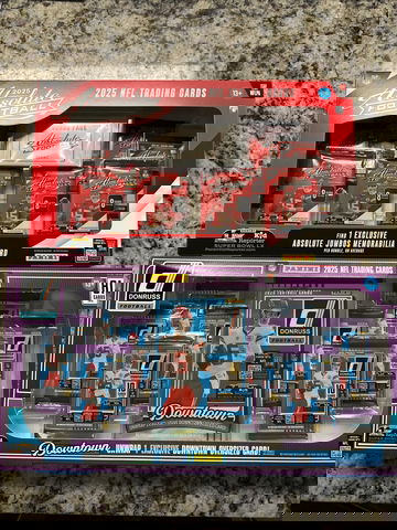 2025 panini Absolute and Donruss Football Box + 1 oversized Downtown.  Kaboom & Downtown HUNT!!!!