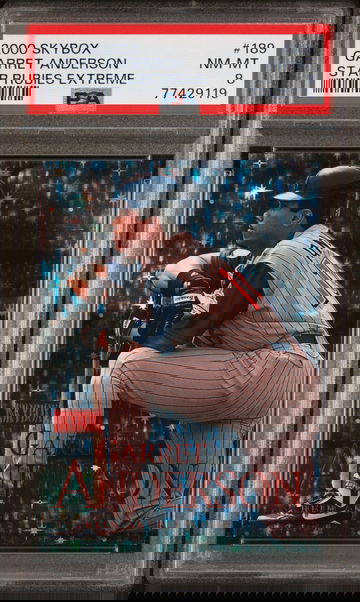 Garret Anderson 2000 Skybox Star Rubies Extreme /50 PSA 8