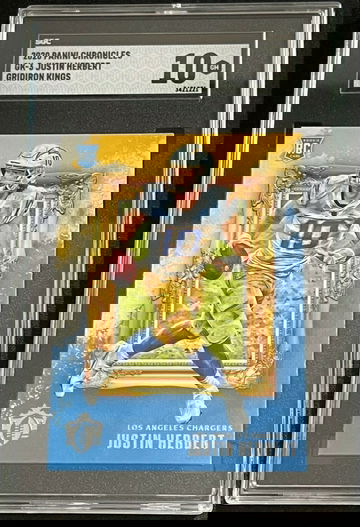 2020 Panini Chronicles Gridiron Kings Justin Herbert RC SGC 10 Gem Mint Chargers