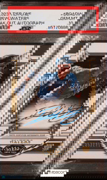 2023 Topps Tier One Break Out Autographs Drew Waters #BOADW PSA 10