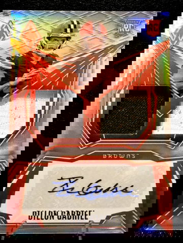 2025 Panini Phoenix  Dillon Gabriel  RPA dual patch  /149  Rookie Patch Auto  Browns