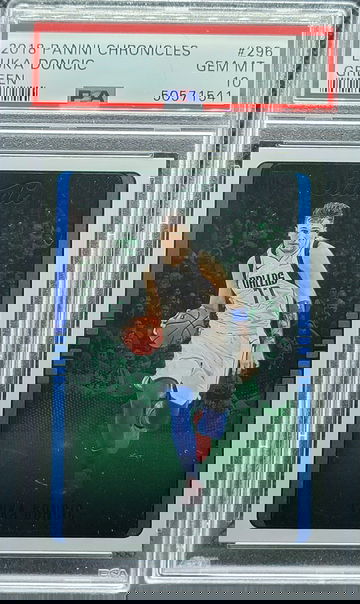 2018 Panini Chronicles Studio GREEN #296 Luka Doncic Rookie RC Dallas Mavericks PSA 10