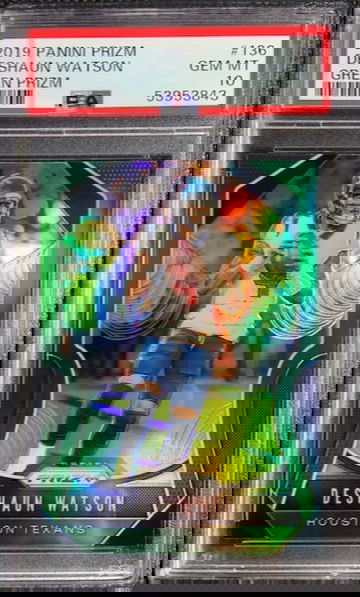 2019 Panini Prizm Green #136 Deshaun Watson POP 7 PSA 10 Gem Mint Texans