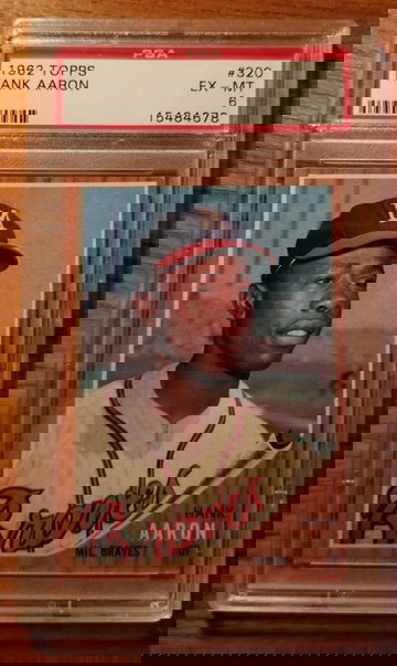 1962 topps hank aaron psa 6 #320 braves goat