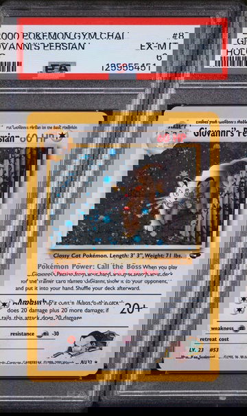 2000 Pokemon Gym Challenge Holo Giovanni's Persian #8 PSA 6