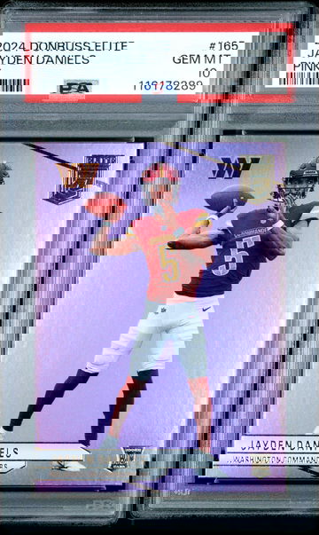 Jayden Daniels 2024 Panini Donruss Elite Pink #165 PSA 10