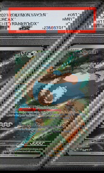 2023 Pokemon Scarlet and Violet Black Star Promo 151 Elite Trainer Box Snorlax #051 PSA 9