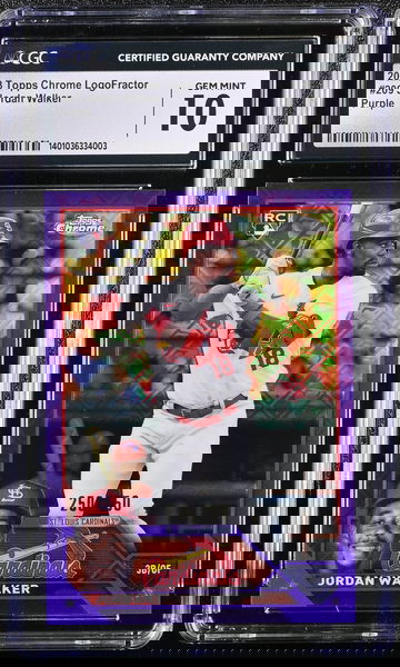 2023 TOPPS JORDAN WALKER CHROME LOGOFRACTOR PURPLE #209 CGC 10 BL.A3.25