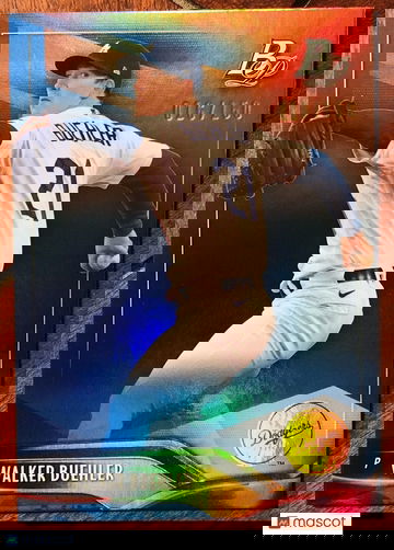 Walker Buehler 2021 Bowman #60 Platinum Blue #10/150 L.A. Dodgers FREE S&H ⚾