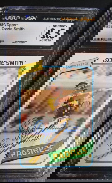 1980 Topps #393 Ozzie Smith CGC 8.5 JSA Auto 10 