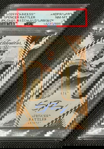 2024 Spencer Rattler Panini Flawless Bronze Auto Dual Color Patch RPA  /6 PSA 8