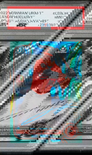 2022 Bowman Draft Aqua Lava Jackson Holliday #CDAJH Auto /199 PSA 9