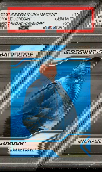 2023 Upper Deck UD Goodwin Champions Platinum Blue Rainbow P1 Michael Jordan PSA 10 Gem Mint