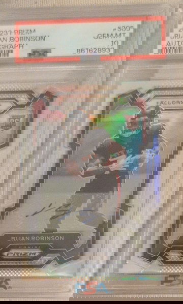 2023 Panini Prizm Bijan Robinson Silver Rookie Auto PSA 10