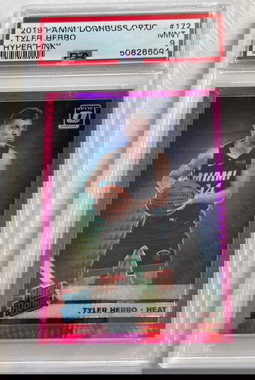 2019 Panini Donruss Optic Tyler Herro Hyper Pink RC PSA 9