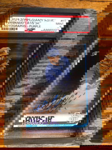 Fernando Tatis Jr. 2019 Topps Clearly Authentic Purple Autographs 02/10 RC PSA 9 POP 1