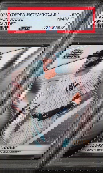 2025 Topps Chrome Black Refractor Aaron Judge #99 /199 PSA 8