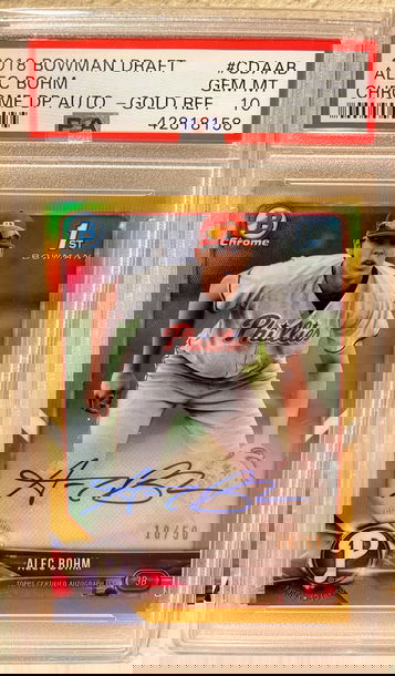2018 Bowman Chrome Alec Bohm Gold Auto PSA 10 /50