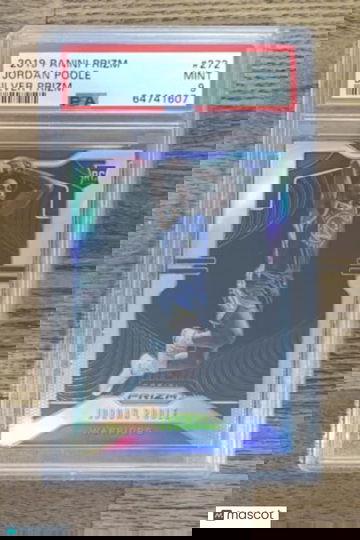 Jordan Poole 2019-20 Panini Prizm Silver Prizm RC #2727 Warriors Rookie PSA 9