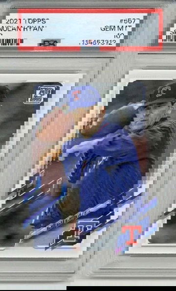 2021 TOPPS #567 NOLAN RYAN CARD TEXAS RANGERS PSA 10 SP LOW POP