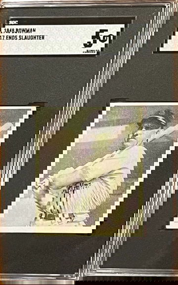 1948 Bowman baseball # 17 Enos Slaughter SGC 5