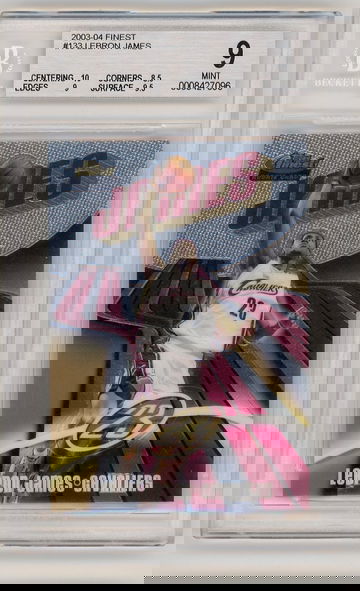 2003 Topps Finest 133 LEBRON JAMES /999 BGS 9 (10 Sub) (POP 147) RARE Rookie