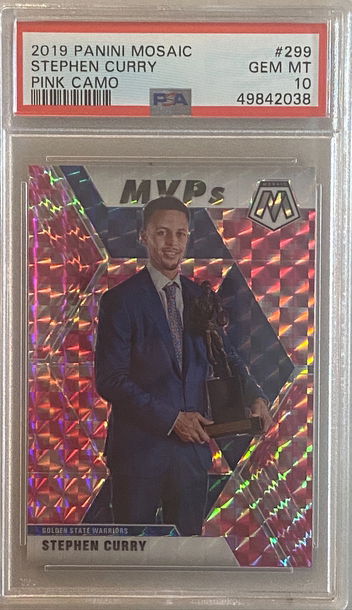 2019 Mosaic Stephen Curry MVP Pink Camo PSA 10