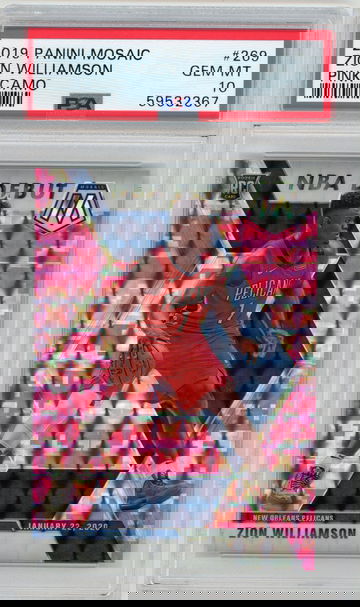 2019 Panini Mosaic Zion Williamson Pink Camo #269 Rookie Card RC PSA 10 GEM MINT Pelicans