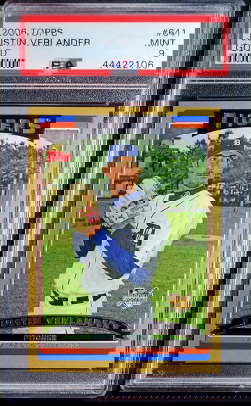 2006 Topps Justin Verlander 641 Gold /2006 PSA 9