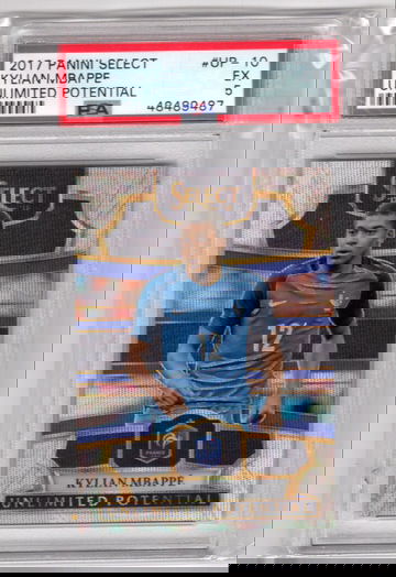 Kylian Mbappe 2017 Panini Select RC Rookie Unlimted Potential PSA 5