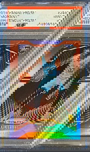2019 Prizm Ja Morant Red White Blue Rookie PSA Mint 9