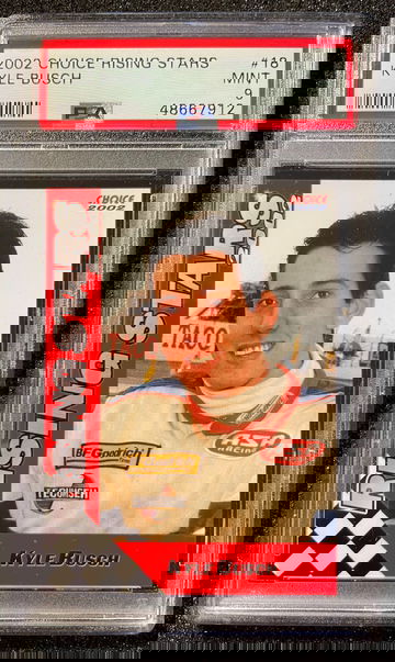 2002 Choice Rising Stars Kyle Busch ROOKIE CARD #18 PSA 9 MINT